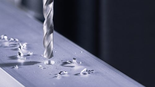 Metal,Drill,Bit,Make,Holes,In,Aluminum,Billet,On,Industrial